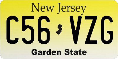 NJ license plate C56VZG