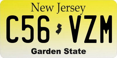 NJ license plate C56VZM