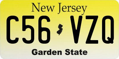 NJ license plate C56VZQ