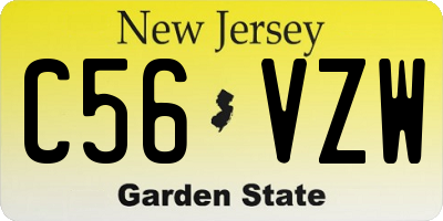 NJ license plate C56VZW