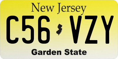 NJ license plate C56VZY