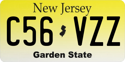 NJ license plate C56VZZ