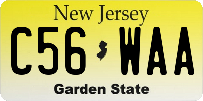 NJ license plate C56WAA