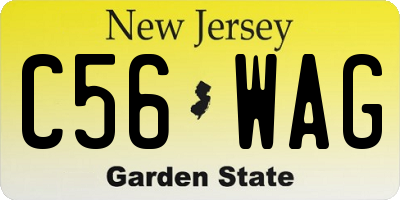 NJ license plate C56WAG