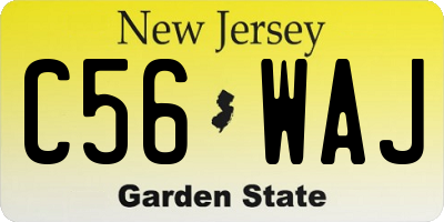 NJ license plate C56WAJ