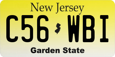 NJ license plate C56WBI