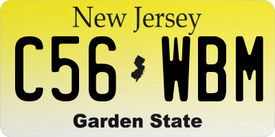 NJ license plate C56WBM