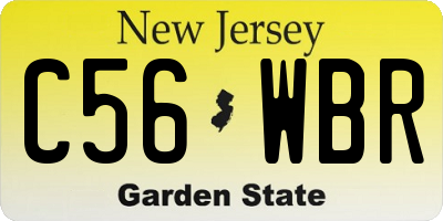 NJ license plate C56WBR