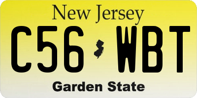 NJ license plate C56WBT