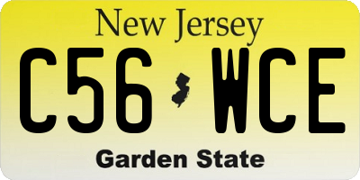 NJ license plate C56WCE