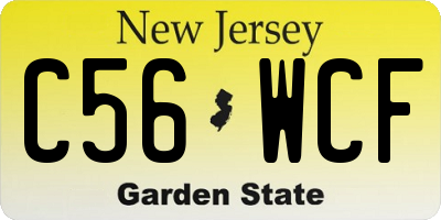 NJ license plate C56WCF