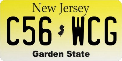 NJ license plate C56WCG