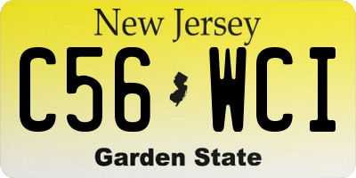NJ license plate C56WCI