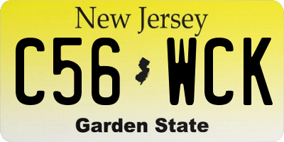 NJ license plate C56WCK