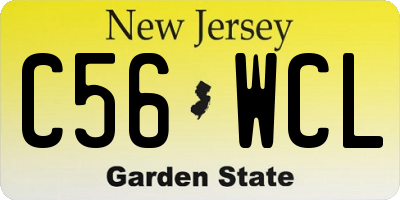 NJ license plate C56WCL