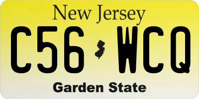 NJ license plate C56WCQ