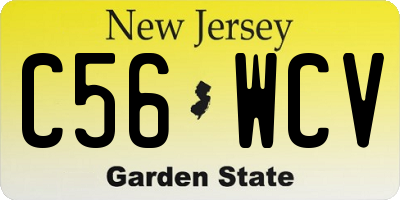 NJ license plate C56WCV