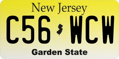 NJ license plate C56WCW