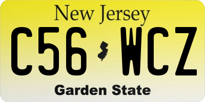 NJ license plate C56WCZ