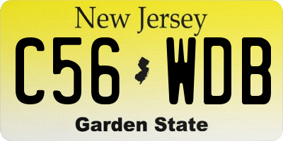 NJ license plate C56WDB