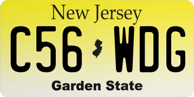 NJ license plate C56WDG