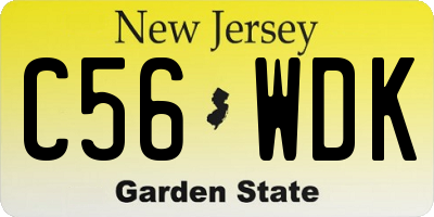 NJ license plate C56WDK