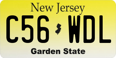 NJ license plate C56WDL