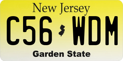 NJ license plate C56WDM