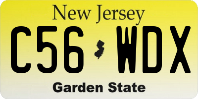 NJ license plate C56WDX