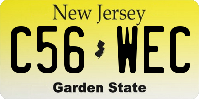 NJ license plate C56WEC