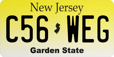 NJ license plate C56WEG