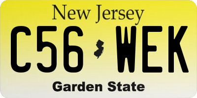 NJ license plate C56WEK