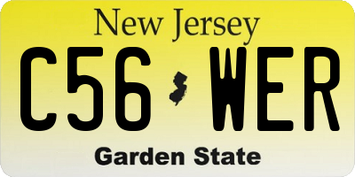 NJ license plate C56WER