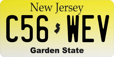 NJ license plate C56WEV