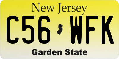 NJ license plate C56WFK