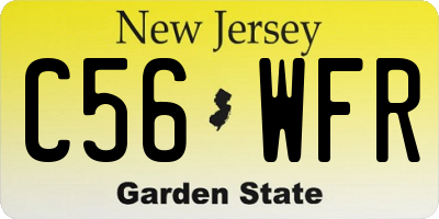 NJ license plate C56WFR