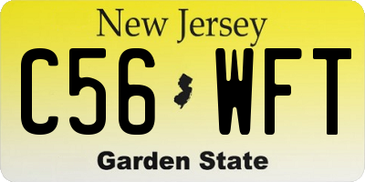 NJ license plate C56WFT
