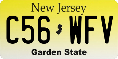 NJ license plate C56WFV