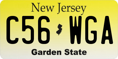 NJ license plate C56WGA