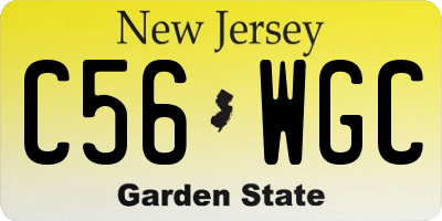 NJ license plate C56WGC