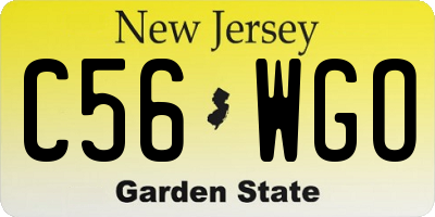 NJ license plate C56WGO