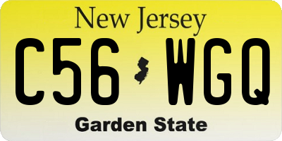 NJ license plate C56WGQ