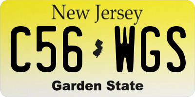 NJ license plate C56WGS