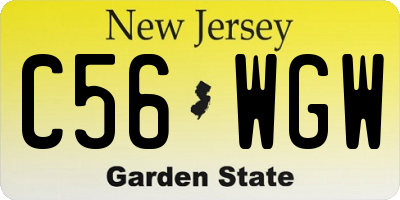 NJ license plate C56WGW