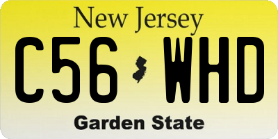 NJ license plate C56WHD
