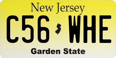 NJ license plate C56WHE