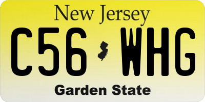 NJ license plate C56WHG