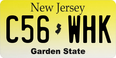 NJ license plate C56WHK