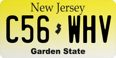 NJ license plate C56WHV