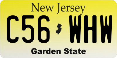 NJ license plate C56WHW